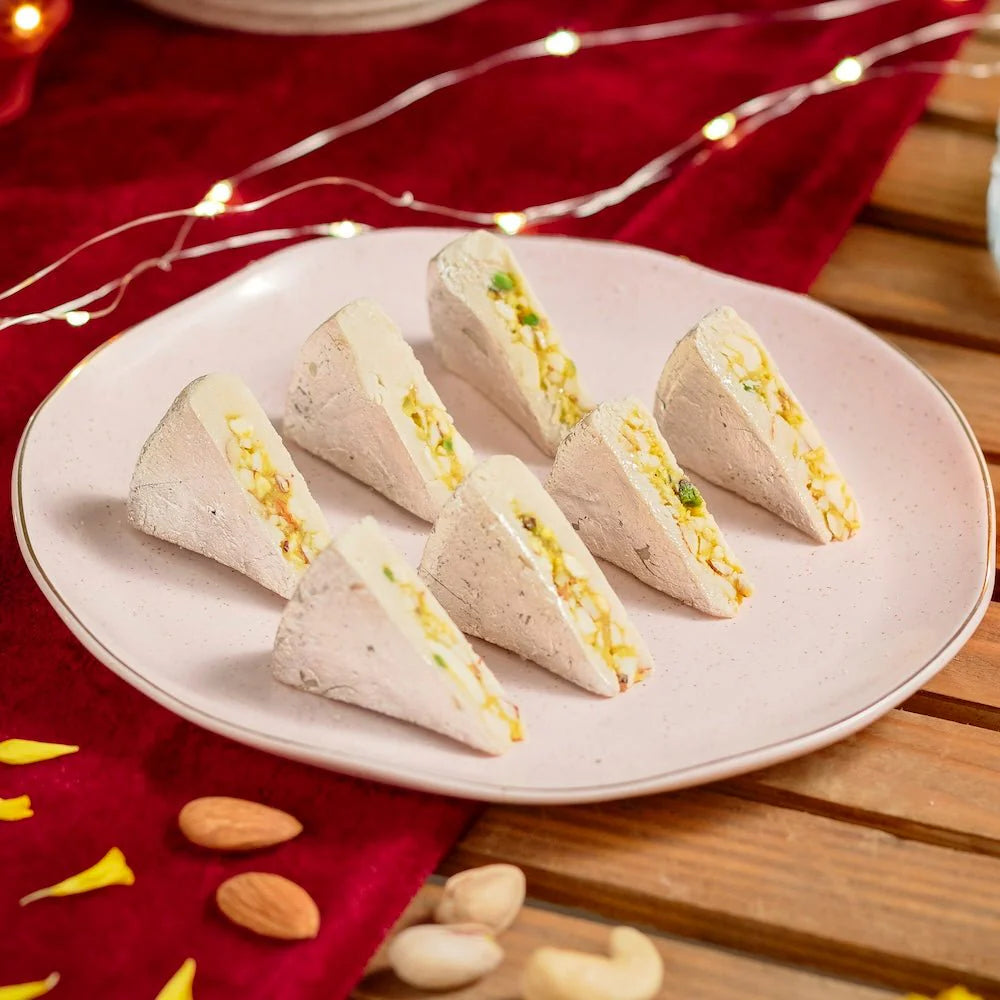 Kaju King from Shree Mithai – Cashew, Almond & Pistachio Sweet. 