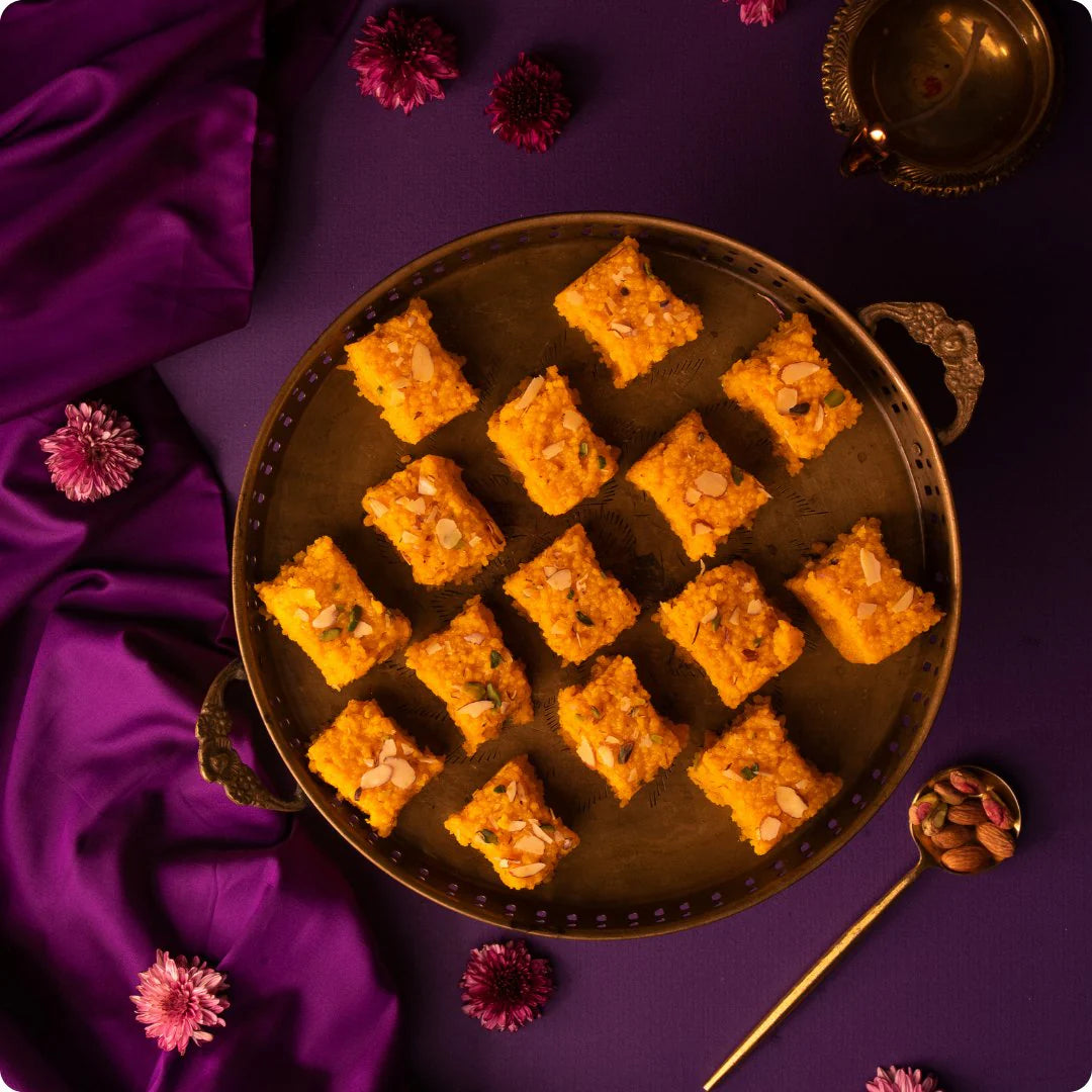 Traditional Indian sweet Moti Pak – Rich, creamy and nut-garnished indulgence