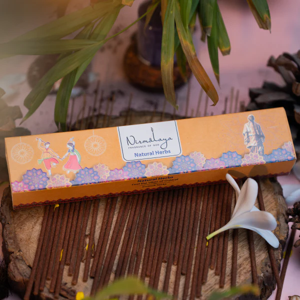 Herbal incense sticks from Gujarat with a healing and purifying blend of sacred natural herbs, perfect for cleansing rituals and calm spaces.