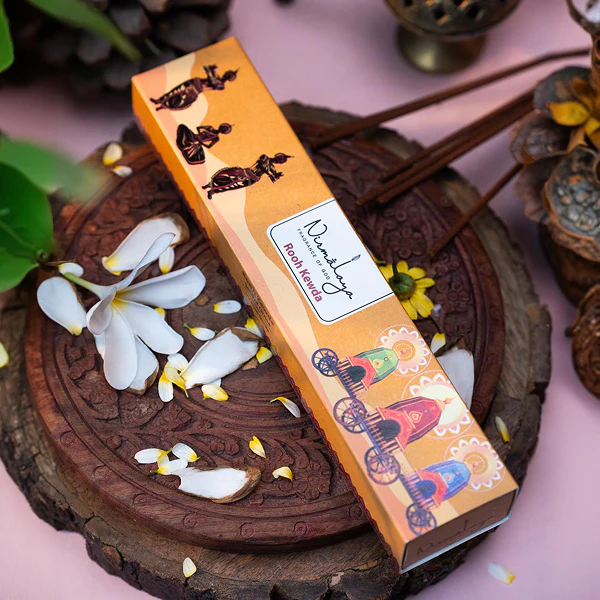 Floral Rooh Kewda incense sticks from Odisha, handcrafted to offer an uplifting and refreshing aromatic experience.